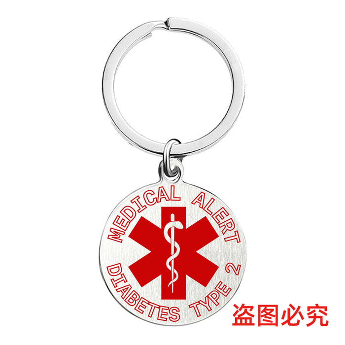 Wholesale Medical Symbol Snake Caduceus Creative Metal Keychains JDC-KC-GangGu055