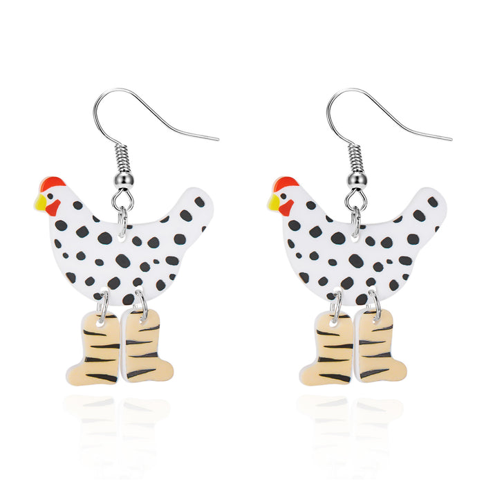 Wholesale small animals cute black and white cat acrylic simulation earrings earrings funny