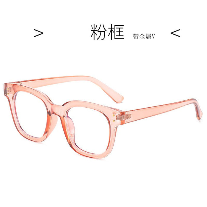 Wholesale Glasses with thin legs, V black frame, anti blue light, flat light, plain colored frame