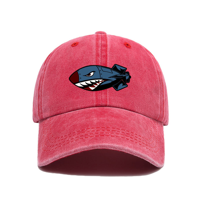 Wholesale Printed baseball cap for outdoor leisure, sun shading, washed retro trend, duckbill cap