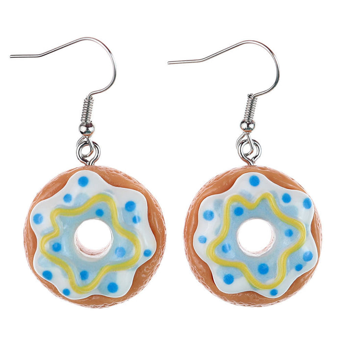 Wholesale Cartoon Chocolate Donut Resin Earrings JDC-ES-niqing026