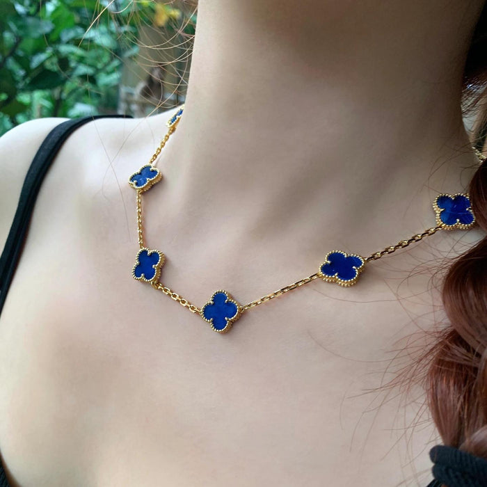 Wholesale Clover necklace agate rose gold bone chain