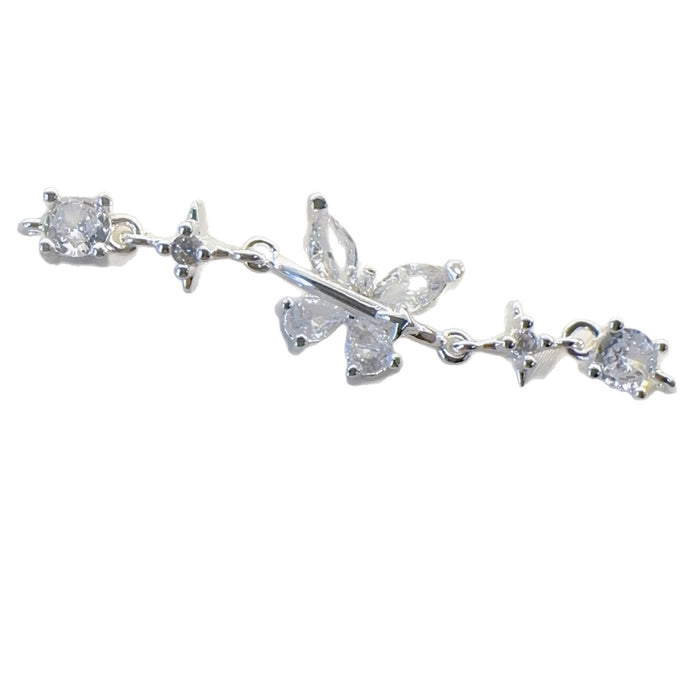 Wholesale Butterfly Moon Zircon Gold Electroplated Copper Beaded Bracelet MOQ≥3