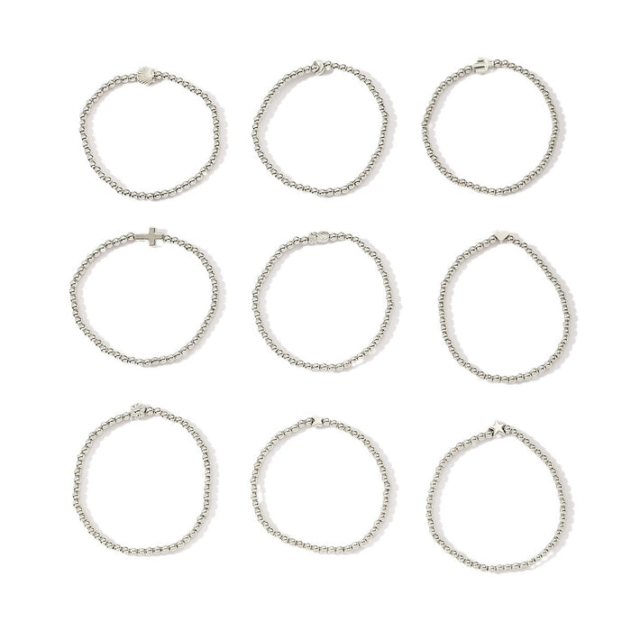 Wholesale Fashionable and minimalist bead string personalized cross flower gold bean bracelet