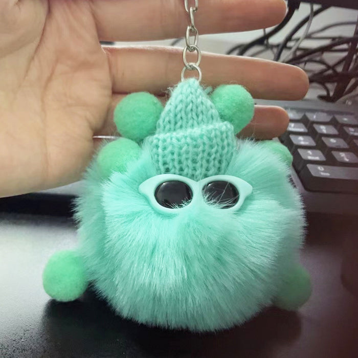 Wholesale Cute bag ornaments Rex rabbit fur small bristle plush doll small bristle car keychain mobile phone pendant