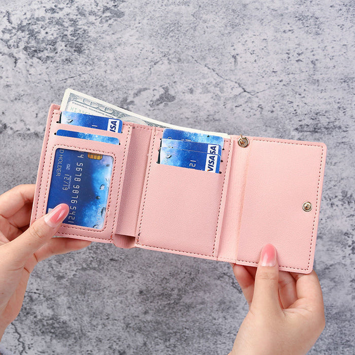 Wholesale Ancient Style Han Element Short Wallet in Pink PU - Multifunctional Card Holder Fashion Accessory