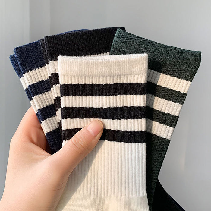 Wholesale Socks, mid tube socks, pure cotton sports striped long socks