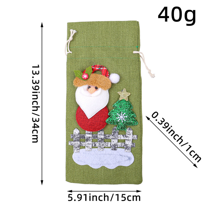 Wholesale New Christmas Party Supplies Christmas Decorations Old Man Red Wine Bag Christmas Decals Decorative Wine Bottle Set