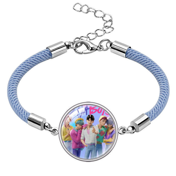 Wholesale Multicolor cord  Kpop Time Gem gemstone bracelet
