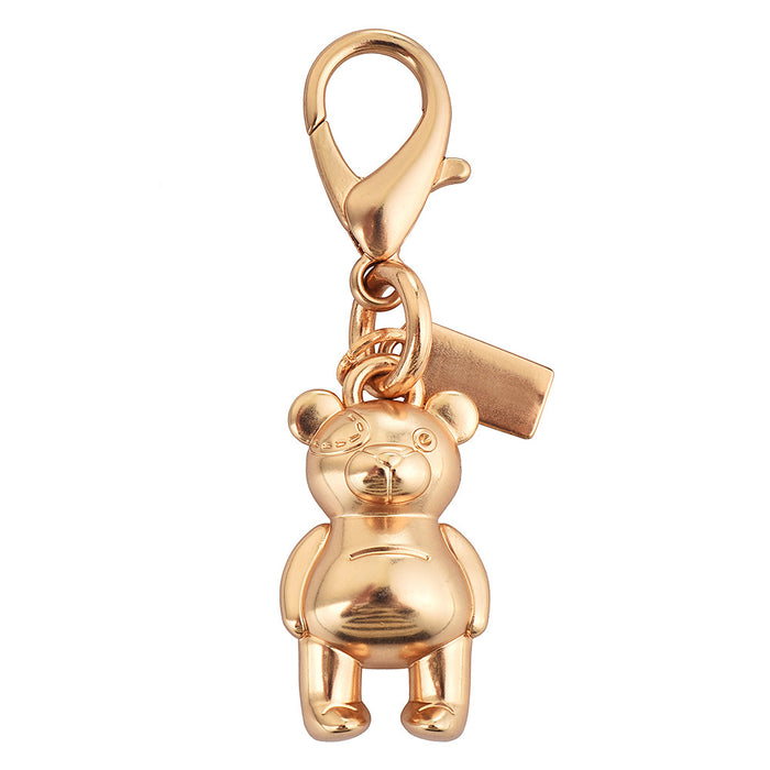 Wholesale Car key pendant high sense bag accessories gold color bear cherry four-leaf clover butterfly schoolbag jewelry