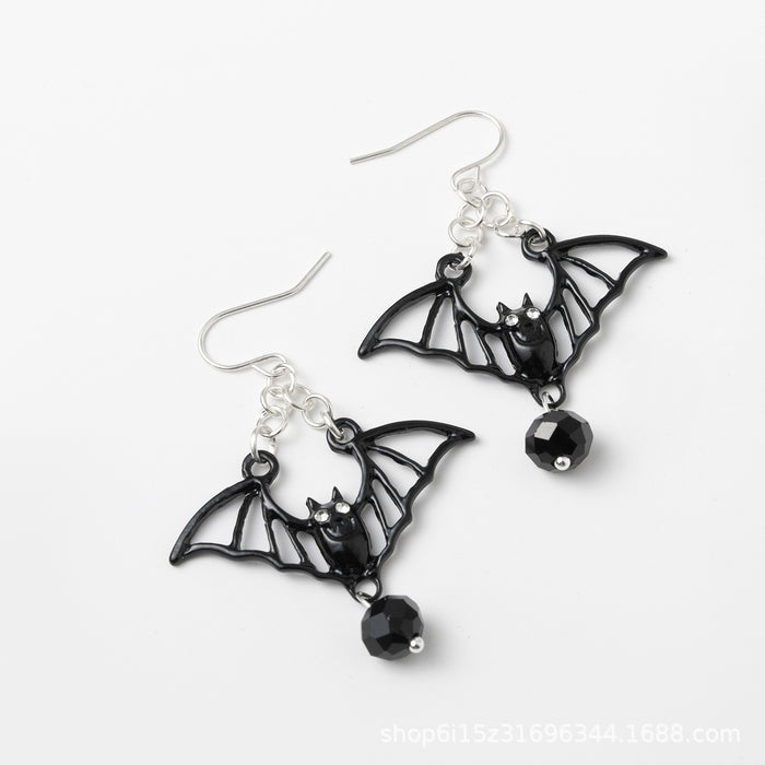 Wholesale Halloween Black Spider Alloy Earrings JDC-ES-LiRan001