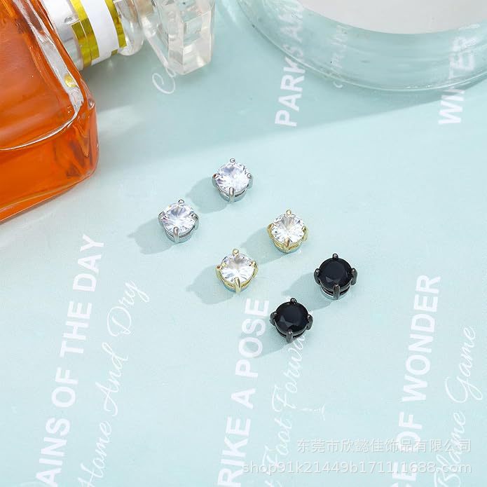 Wholesale Stainless steel magnetic earrings, non perforated magnetic earrings, diamond earrings
