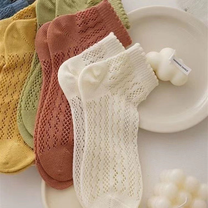 Wholesale Socks summer thin short socks hollow mesh anti odor breathable shallow mouth short tube socks absorb sweat