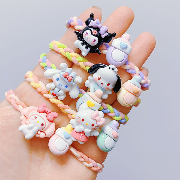 Wholesale 5pcs Leather Band Hair Rope Braided Hair Rope Hair Accessories for Women