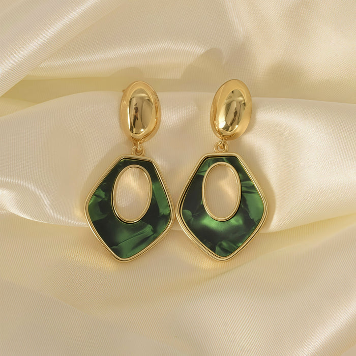 Wholesale Stainless Steel Geometric Earrings Polygonal Hollow Earrings