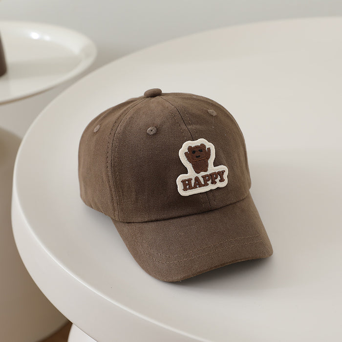 Wholesale Cute Cartoon Kids Baseball Cap Letter Bear Design Sun Hat For Boys Girls