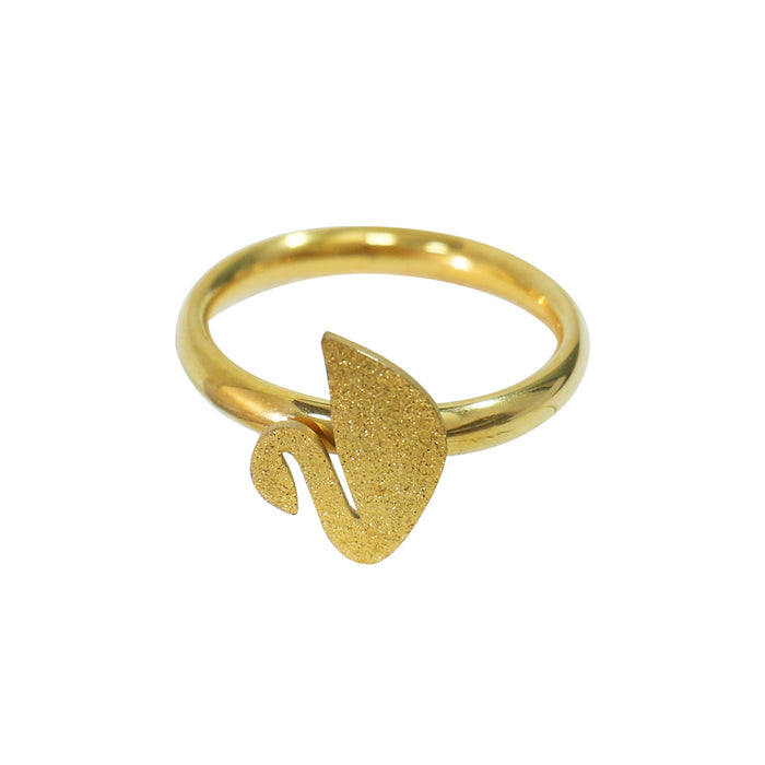 Wholesale Gold frosted ring, niche titanium steel ring, light luxury and high-end design