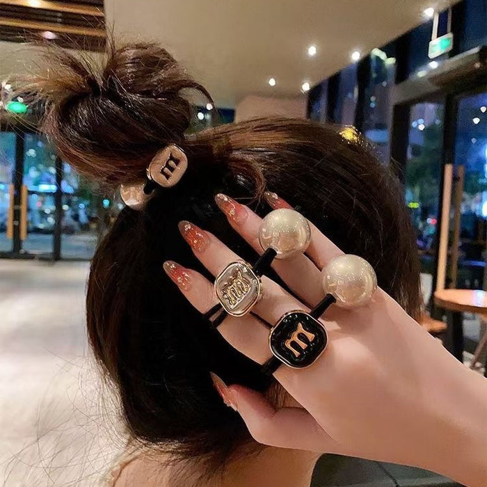 Wholesale Hair Rope Ball Hair Circle Pearl Hair Accessories Hair Rope Women' s Ponytail Headwear