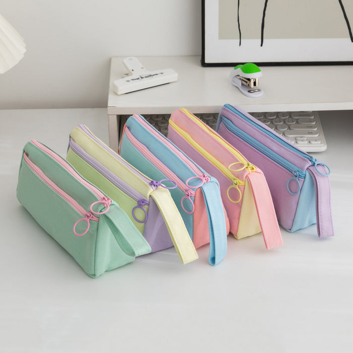 Wholesale Color-Blocked Student Pencil Case