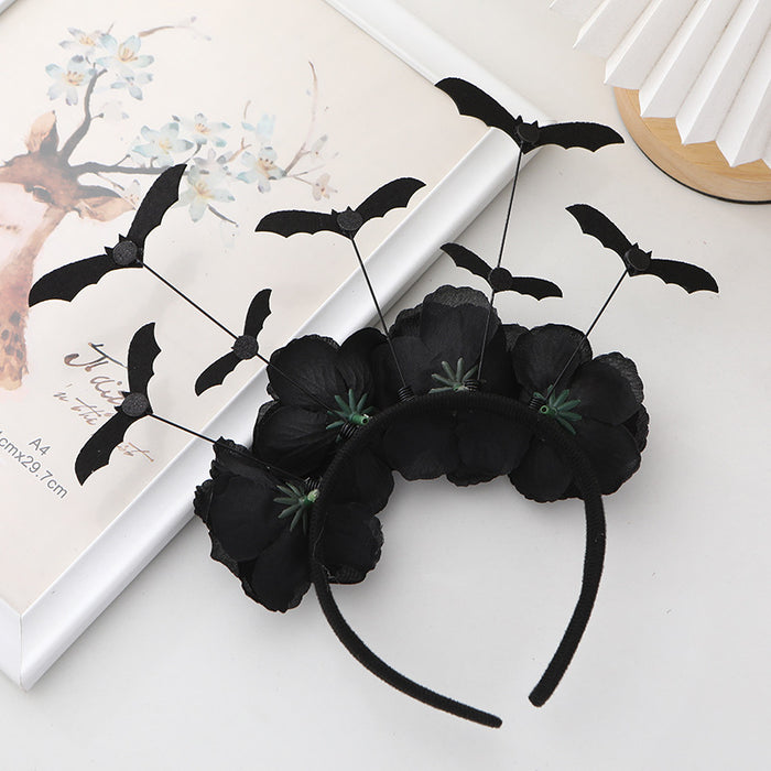 Wholesale 12PCS Halloween Five Head Bat Big Flower Hair Band JDC-HD-MeiY003