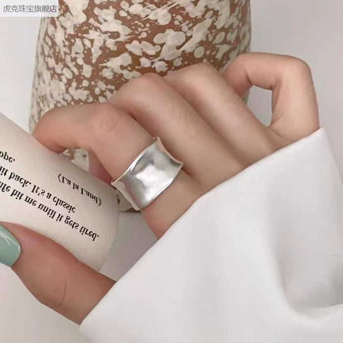 Wholesale Multi layer silver silk thread wrapped ring, simple and niche, stacked index finger ring, retro multi-layer bracelet