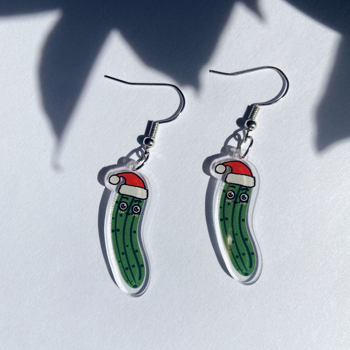 Wholesale Christmas acrylic earrings cute funny vegetable double-sided cucumber fun cartoon creative earrings