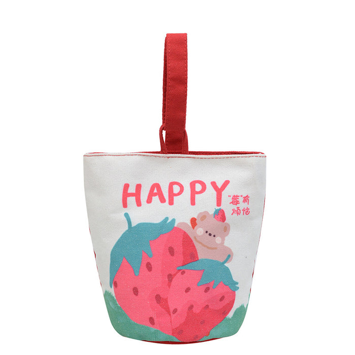 Wholesale Cartoon Canvas Bucket Bag Cute Small Bag