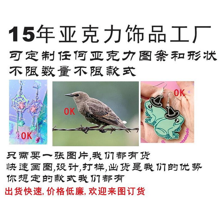 Wholesale Trendy  Ghost Black Cat Acrylic Earrings Cute Cartoon Print Party Gift