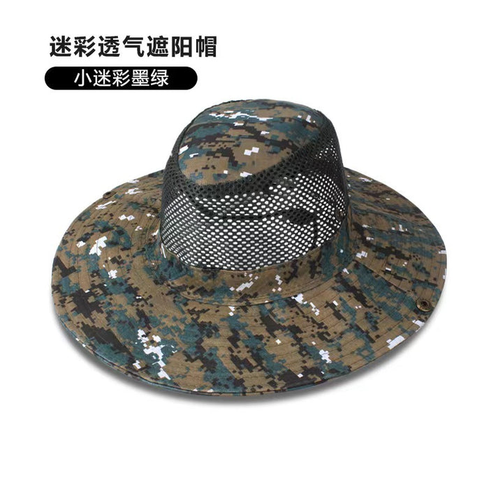 Wholesale Outdoor Camouflage Mesh Hat Round Brim Fishing Hat JDC-FH-DG015