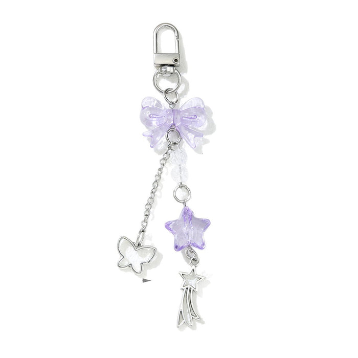 Wholesale Sweet Cool Style Acrylic Bow Star Pendant Keychain Fashion Accessory Gift for Women