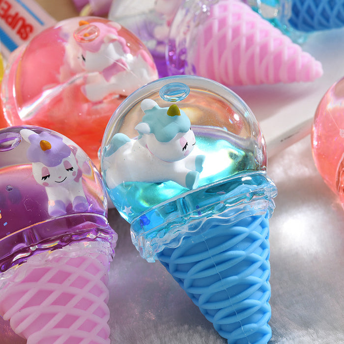 Wholesale Pendant Ice Cream Crystal Ball Quicksand Keychain