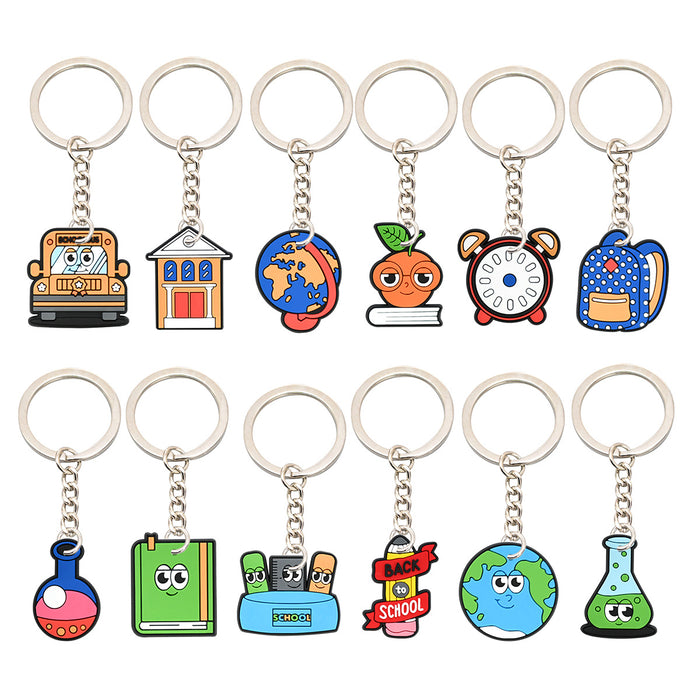 Wholesale  10 PCS Cartoon Keychain PVC Soft Rubber Keychain Accessories  Cute Pendant Keychain