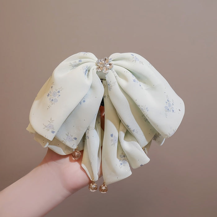 Wholesale Retro satin bow clip, high-end feel, elegant temperament, low ponytail clip, back of the head clip, hair accessory hair clip