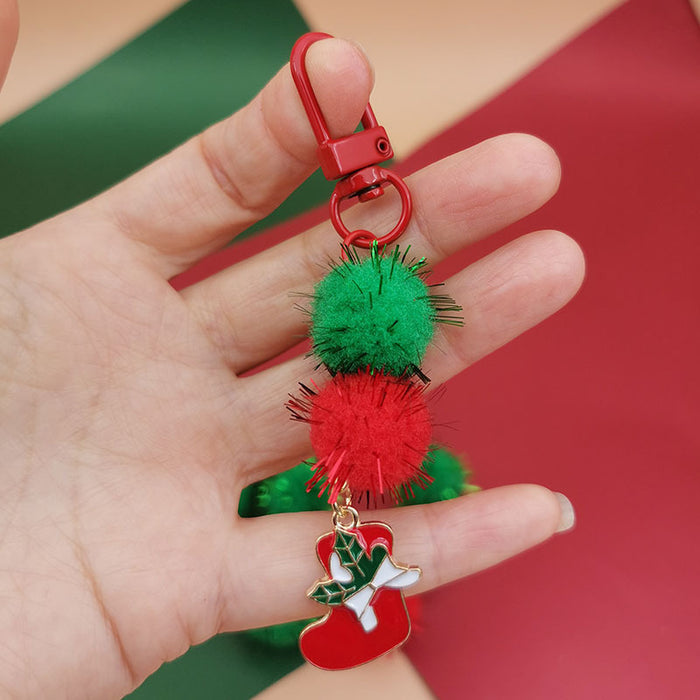 Wholesale Christmas Mobile Phone Pendant Cute  Bag Pendant Snowflake Christmas Tree Keychain Hanging Chain