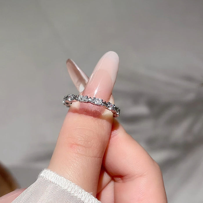 Wholesale Zircon ring simple, niche, light luxury ring with adjustable opening for index finger ring