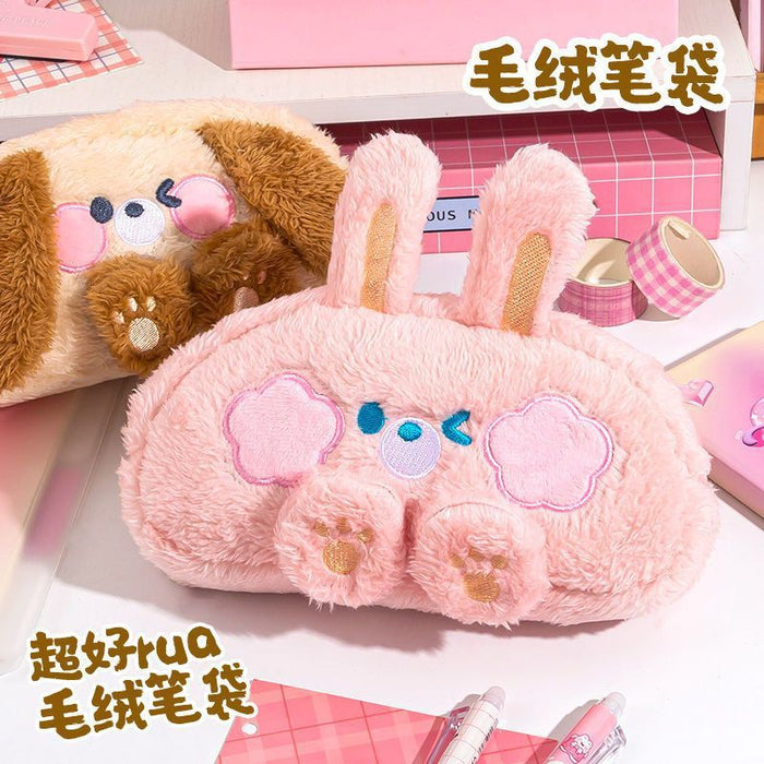 Wholesale Cotton Plush Pencil Case Pink Bunny Cute Student