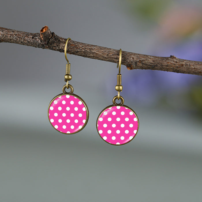 Wholesale Round Polka Dot Pattern Earrings for Men and Women Creative Earrings