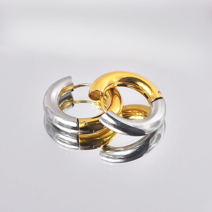 Wholesale ins style fashion round color titanium steel men' s and women' s earrings