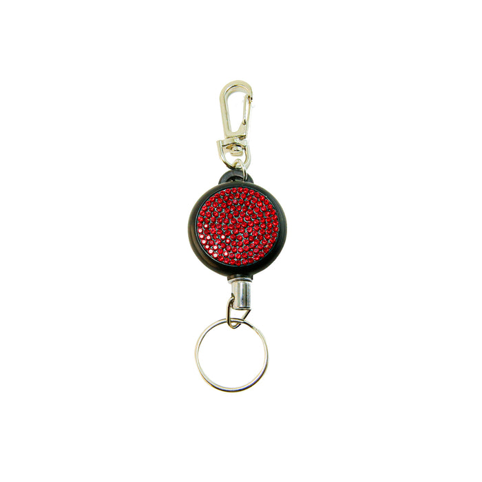 Wholesale Rhinestone Retractable Keychain Steel Wire Rope Women Bag Charm Anti Lost Fashion Accessory
