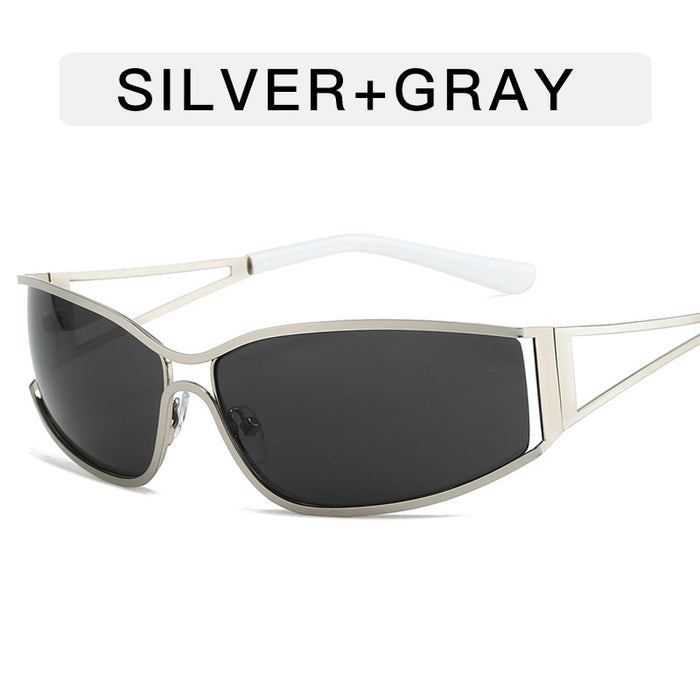 Wholesale Hollow metal sunglasses, retro narrow frame sunglasses, personalized street photography sunglasses