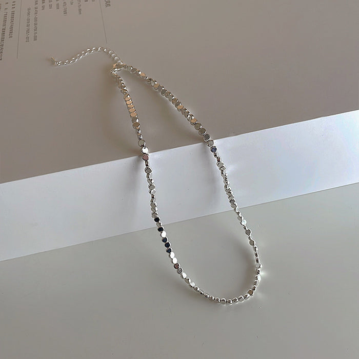 Wholesale Broken silver necklace for women with a niche design, personalized simplicity, versatile temperament, fashionable double-layer pearl necklace, collarbone chain