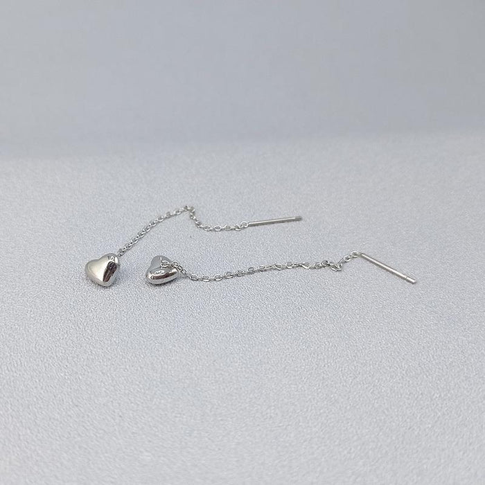 Wholesale Titanium steel ear line feminine long heart-shaped earrings
