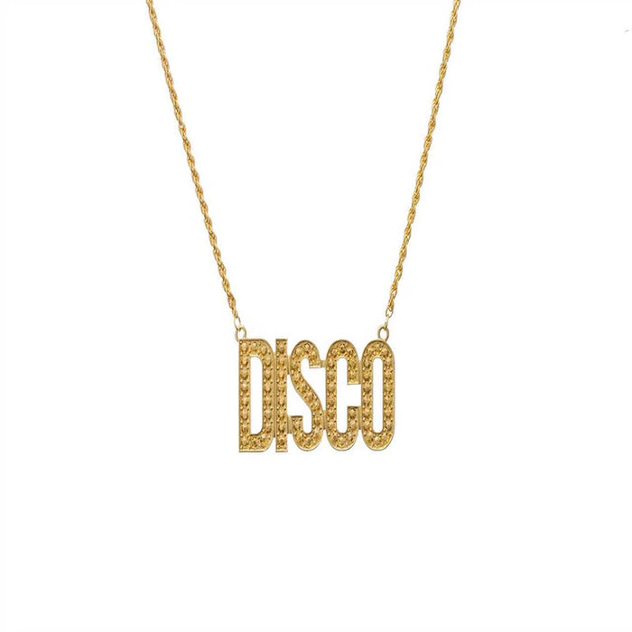 Wholesale DISCO Letter Necklace Personalized Hip-hop Alloy Snake Bone Chain Jewelry JDC-NE-AH002