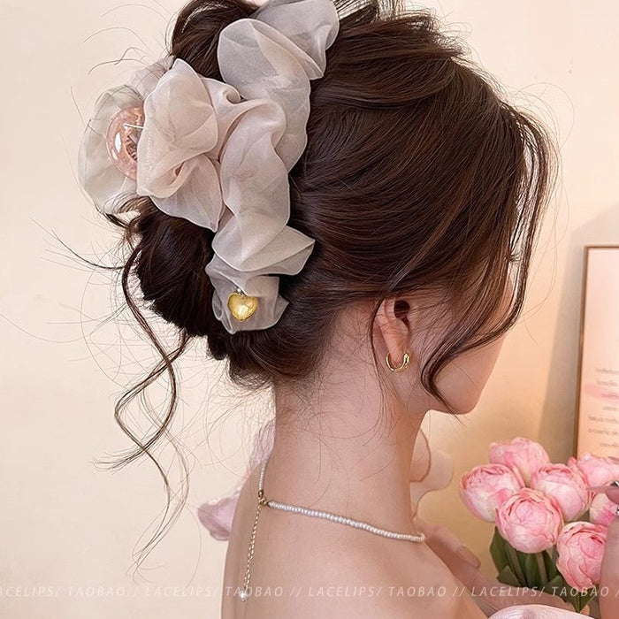 Wholesale Hairpin Back Head Shark Clip Headwear Gentle Mesh Large Grab Clip Women