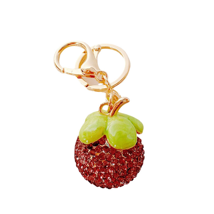 Wholesale Cute Rhinestone Strawberry Pineapple Fruit Alloy Keychain JDC-KC-ZhanLun003