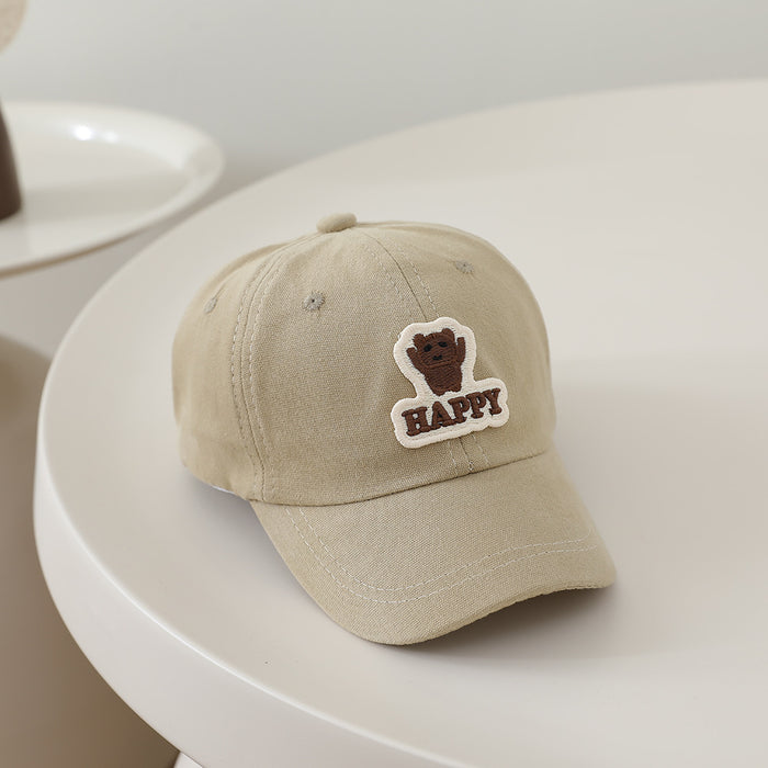 Wholesale Cute Cartoon Kids Baseball Cap Letter Bear Design Sun Hat For Boys Girls