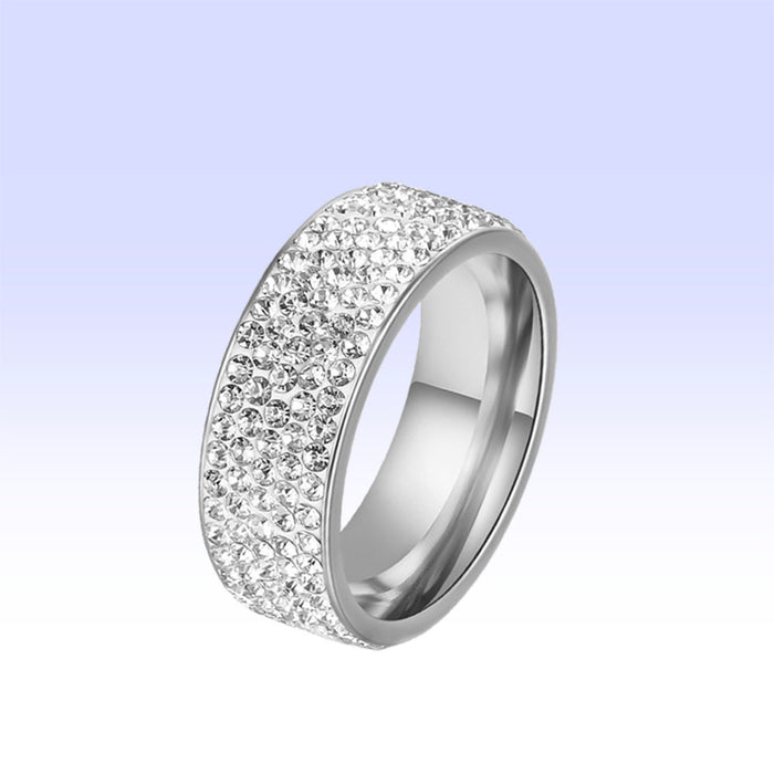 Wholesale Diamond Titanium Steel Men's Ring JDC-RS-XinGang005
