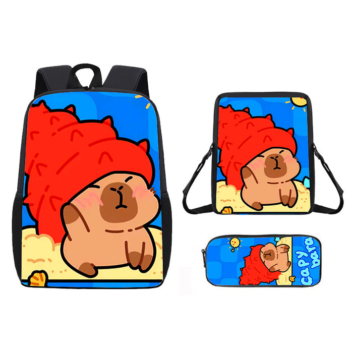 Wholesale Capybara Cute Cartoon Schoolbag  Students Large Capacity Backpack Rucksack