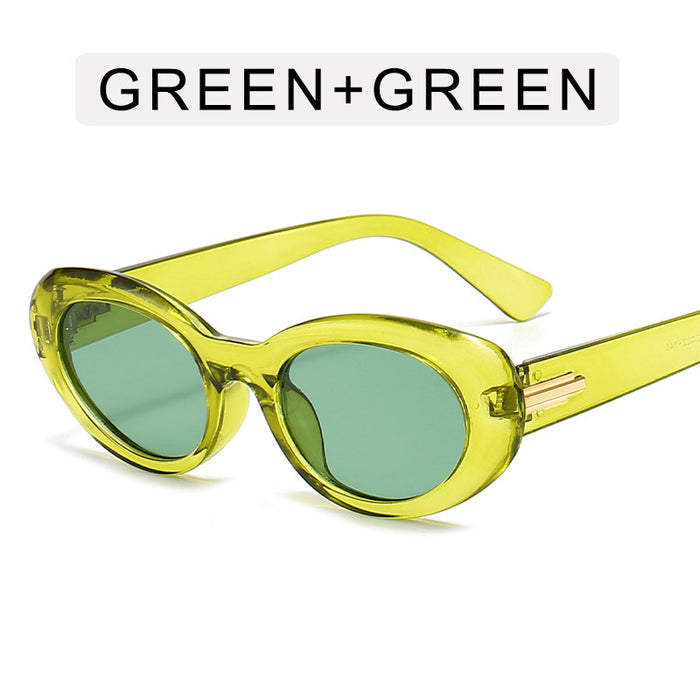 Wholesale Elliptical frame sunglasses for sun shading and UV protection, new minimalist photography sunglasses