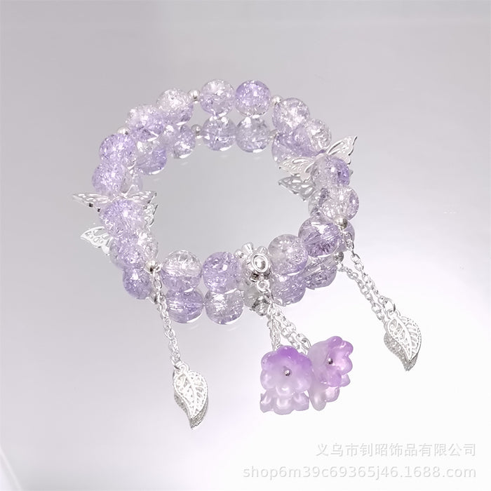 Wholesale Chic Crystal Lily of the Valley Bracelet Butterfly Design Fashion Accessory